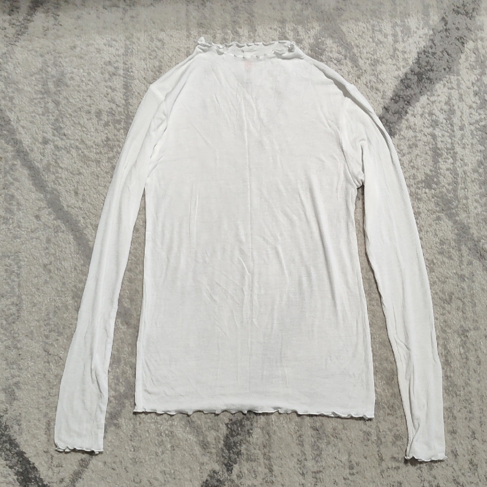 Mono B White Long Sleeve Top, Size S